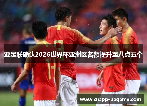 亚足联确认2026世界杯亚洲区名额提升至八点五个
